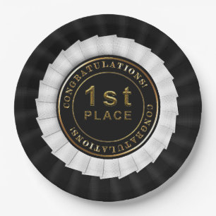Assiettes En Carton Ruban primé, Noir-1ère PLAQUE DE PAPIER