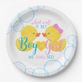 Assiettes En Carton Rubber Duck Genre Neutre ou Revele Party
