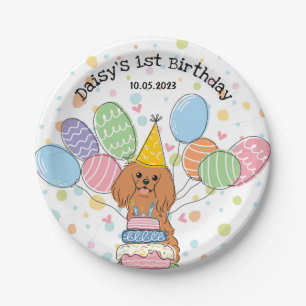 Assiettes En Carton Ruby Cavalier King Charles Spaniel Anniversaire