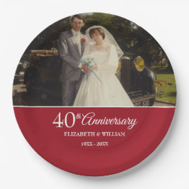 Assiettes En Carton Ruby photo Mariage du 40e anniversaire