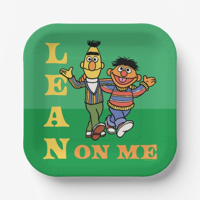 Assiettes En Carton Rue Sésame | Bert & Ernie Lean sur moi (Recto)