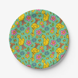 Assiettes En Carton Rue Sésame   Big Bird & Little Bird Motif