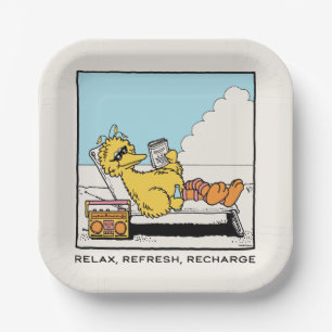 Assiettes En Carton Rue Sésame Big Bird Relax Refresh Recharge