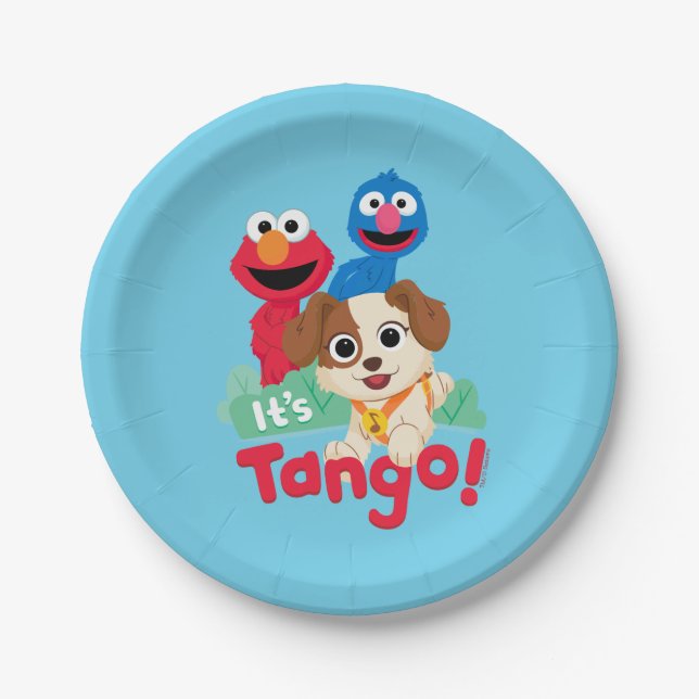 Assiettes En Carton Rue Sésame | C'est Tango avec Elmo & Grover (Devant)