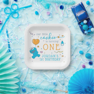 Assiettes En Carton Rue Sésame Cookie Monster 1er anniversaire