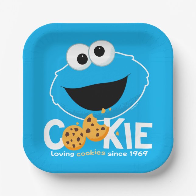 Assiettes En Carton Rue Sésame | Cookie Monster Lookies (Recto)