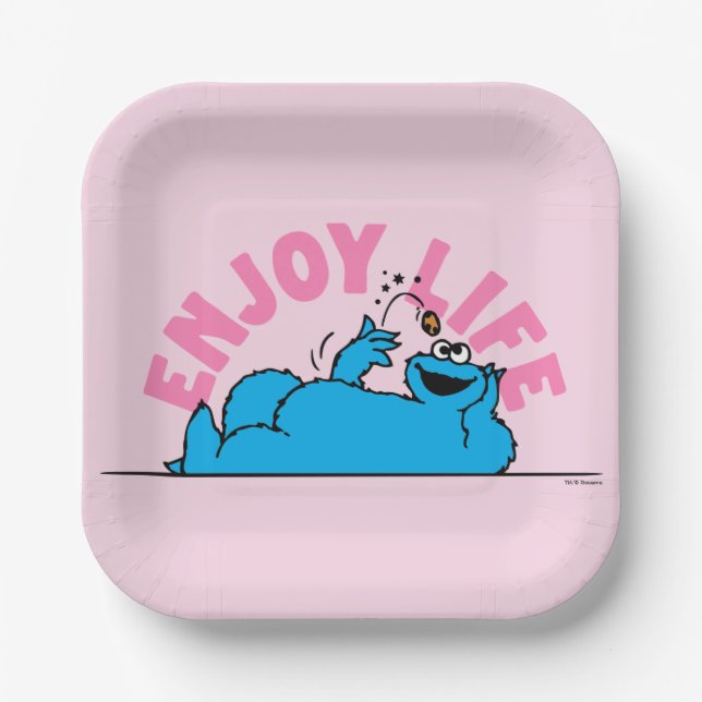 Assiettes En Carton Rue Sésame | Cookies Monster Enjoy Life (Recto)