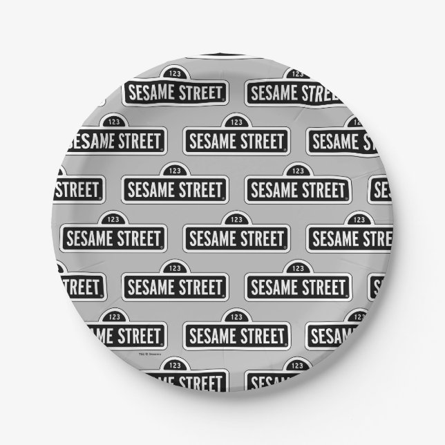 Assiettes En Carton Rue Sésame | Logo B&W (Devant)