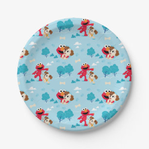 Assiettes En Carton Rue Sésame   Motif Elmo & Tango