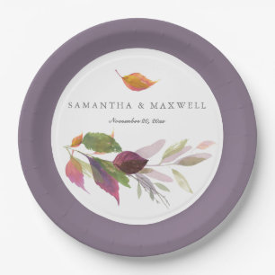 Assiettes En Carton Russe automne laisse aquarelle Thanksgiving