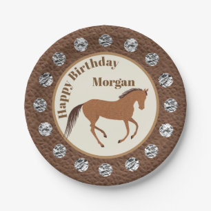 Assiettes En Carton Russe Horse Faux Cuir Argent Concho Anniversaire