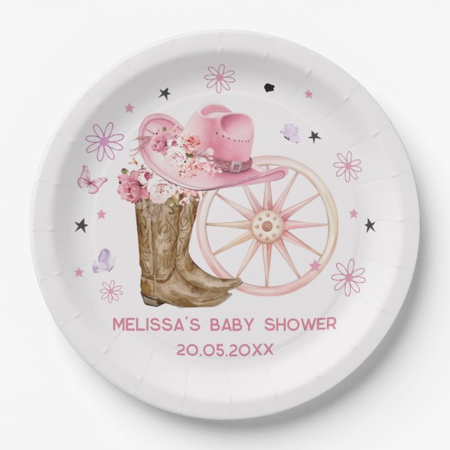 Assiettes En Carton Russe Western Cowgirl Plaque de papier d'anniversa (Devant)