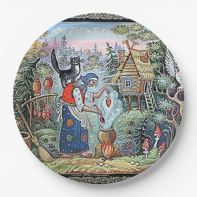 ASSIETTES EN CARTON RUSSIAN FAIRYTALE BABA JAGA (Devant)