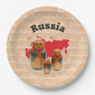 Assiettes En Carton Russie - Russia Babouchka - Matrjoschka Teller