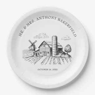 Assiettes En Carton Rustic Country Western Barn Mariage