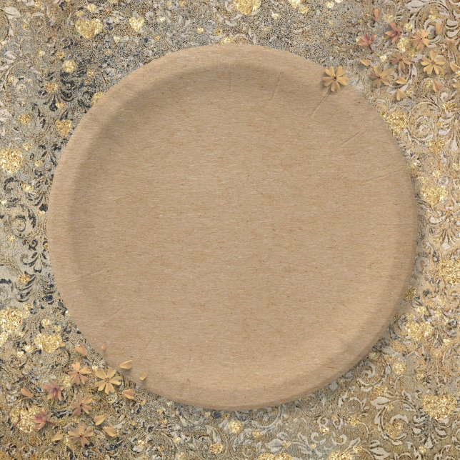 Assiettes En Carton Rustic Kraft Simple Élégant Bohème (Rustic Kraft Simple Stylish Boho Paper Plates)
