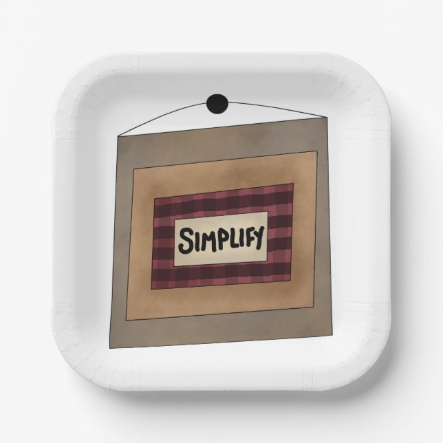 Assiettes En Carton Rustic Minimalist Simplify Word Art Sign (Recto)