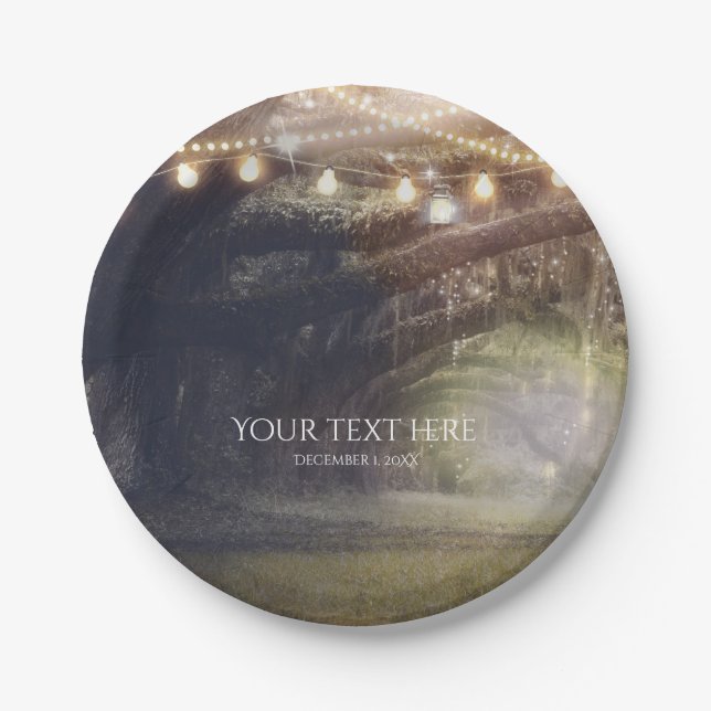 Assiettes En Carton Rustic Woods Enchanted Forest & Lumières Mariage (Devant)