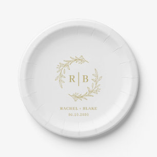Assiettes En Carton Rustic Wreath Mariage Rehearsal Party