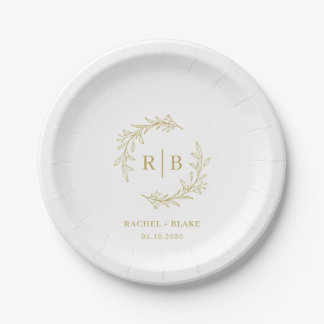 Assiettes En Carton Rustic Wreath Mariage Rehearsal Party