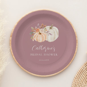 Assiettes En Carton Rustique Boho Fall Floral Citrouille Fête des mari