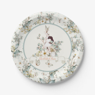 Assiettes En Carton Rustique Un lapin est une fille florale Cottagecor