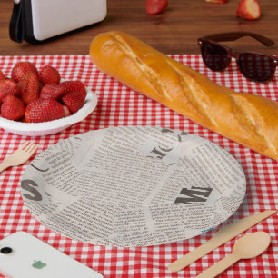 Assiettes En Carton Rustique Vintage journal déchiré pièces Imprimer