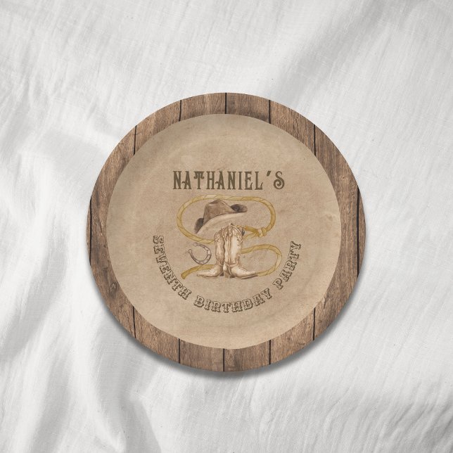 Assiettes En Carton Rustique western cowboy vous êtes recherché (Créateur téléchargé)