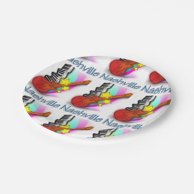 Assiettes En Carton Rythme de Nashville (Angle)
