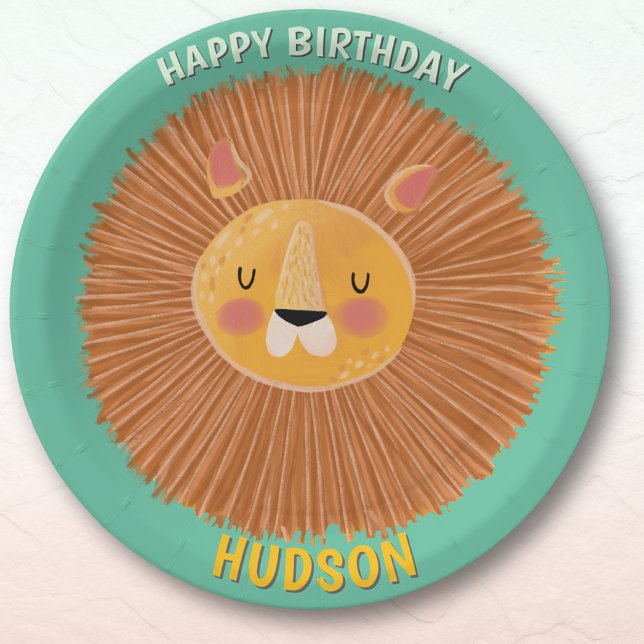 Assiettes En Carton Safari animals birthday lion kid custom (Créateur téléchargé)