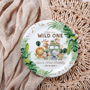 Assiettes En Carton Safari Animaux pour le 1er Anniversaire de Wild On