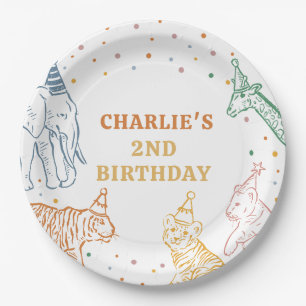 Assiettes En Carton Safari Animaux Sauvages 2e Anniversaire