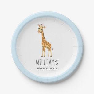 Assiettes En Carton Safari personnalisé tendance animal mignon Giraffe
