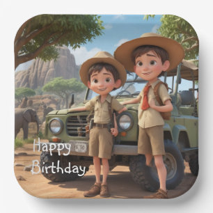 Assiettes En Carton Safari pour enfants
