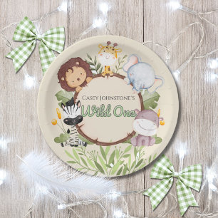 Assiettes En Carton Safari Wild One Aquarelle 1er Anniversaire