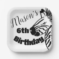 Safari Zèbre Dessin à la Main Fête Anniversaire