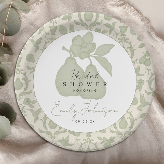 Assiettes En Carton Sage Green Parfait Plaques de Fête des mariées de  (Paper Plate)