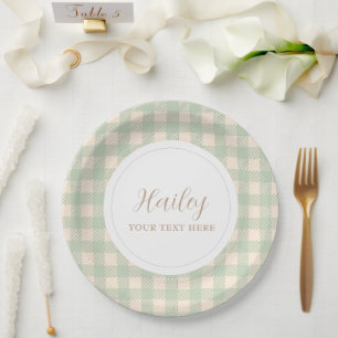 Assiettes En Carton Sage vert jaune Farmhouse Country Thème Mariage
