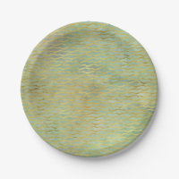 Sage Vert & Or Aquarelle Wave Stripes