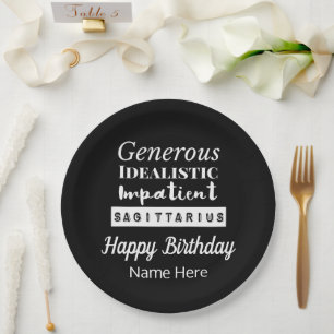 Assiettes En Carton Saggittarius Zodiac Fun Caractéristiques Anniversa