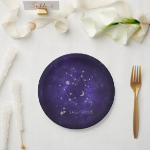 Assiettes En Carton Sagittaire pourpre zodiaque Horoscope astrologiq