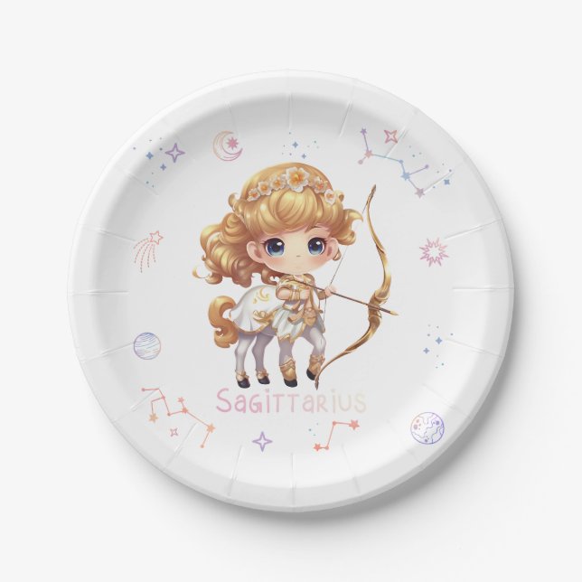Assiettes En Carton Sagittarius Zodiac (Devant)