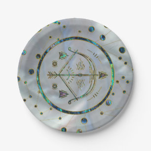 Assiettes En Carton Sagittarius Zodiac Or Abalone sur Constellation