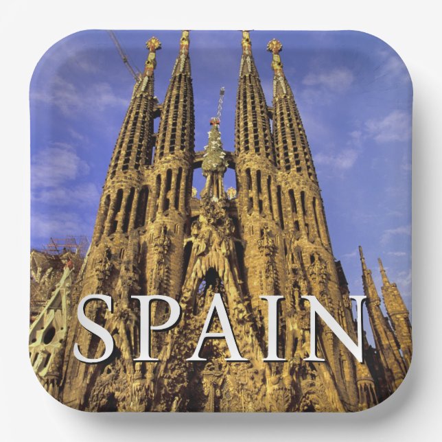 Assiettes En Carton Sagrada Familia | Barcelone, Espagne (Recto)