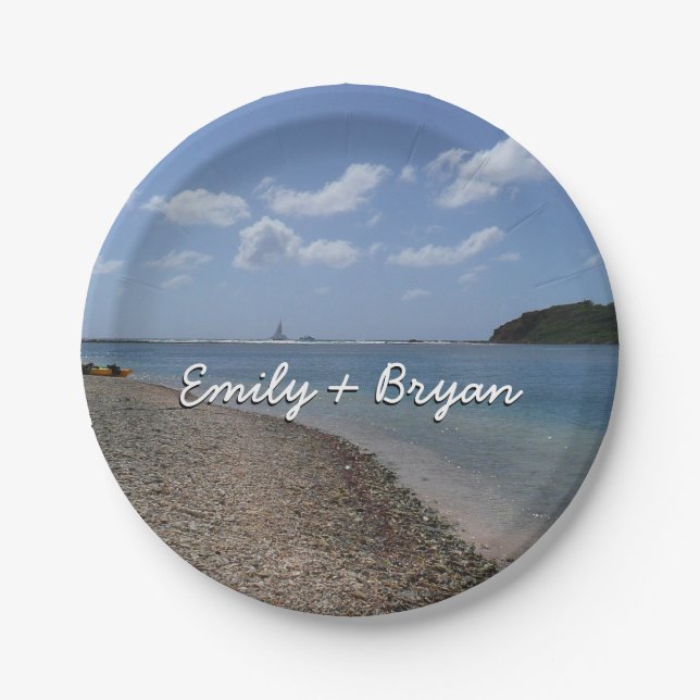 Assiettes En Carton Sailboat à la distance de St Thomas (Devant)