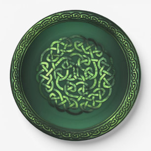 Assiettes En Carton Saint Patrick's Day - Celtic Motif Round