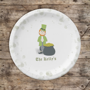 Assiettes En Carton Saint Patrick's Day Leprechaun Custom