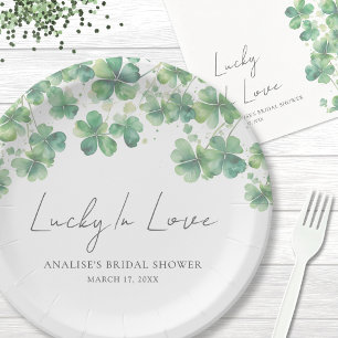 Assiettes En Carton Saint Patrick's Day Lucky In Love Fête des mariées