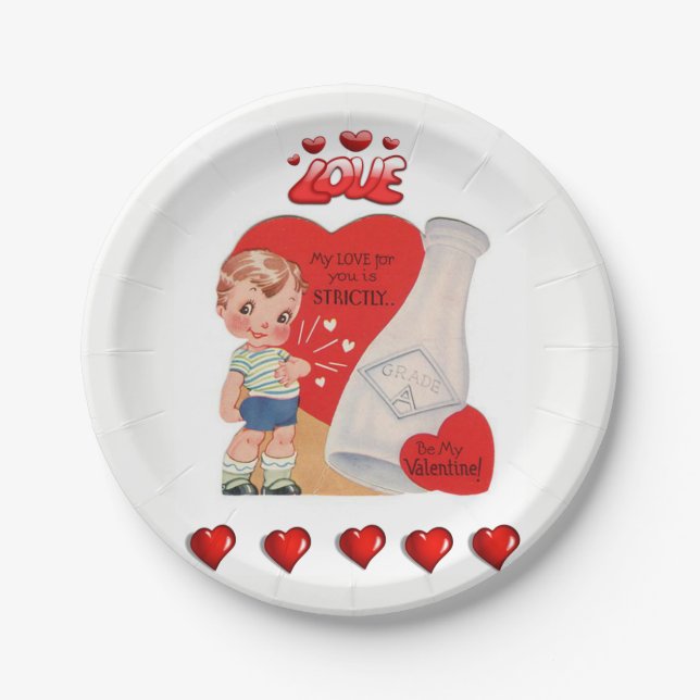 Assiettes en carton Saint-Valentin (Devant)
