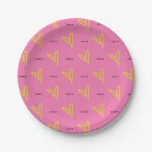 Saint-Valentin Coeur rose Jaune XOXO Valentine